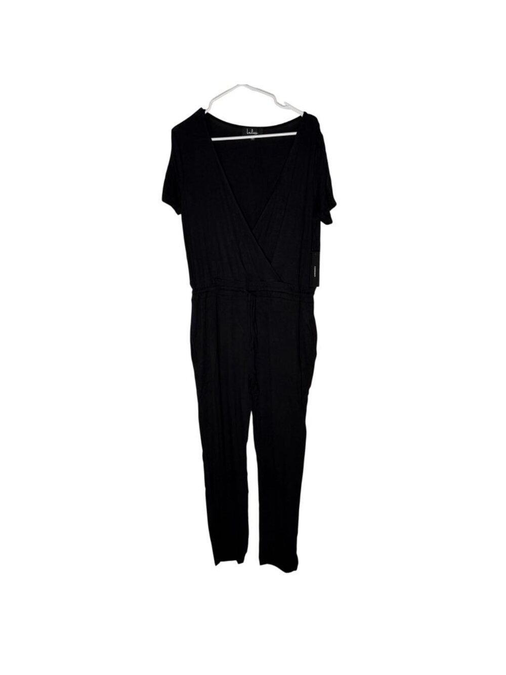 Lulus Black Short Sleeve Jumpsuit Women's Size Large New With Tag!